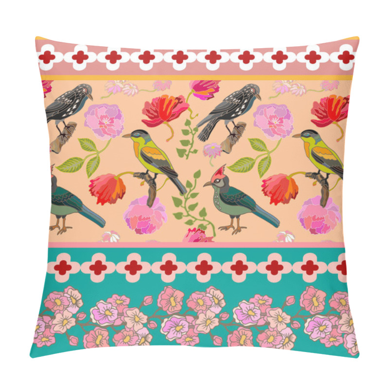 Personality  Japanese Garden. Seamless Oriental Pattern With Victorian Motifs.  Pillow Covers