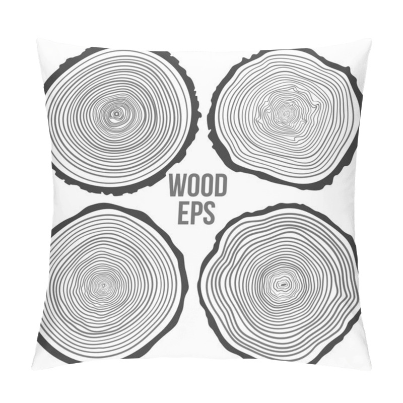 Personality  Vector Tree Rings Background And Saw Cut Tree Trunk Pillow Covers