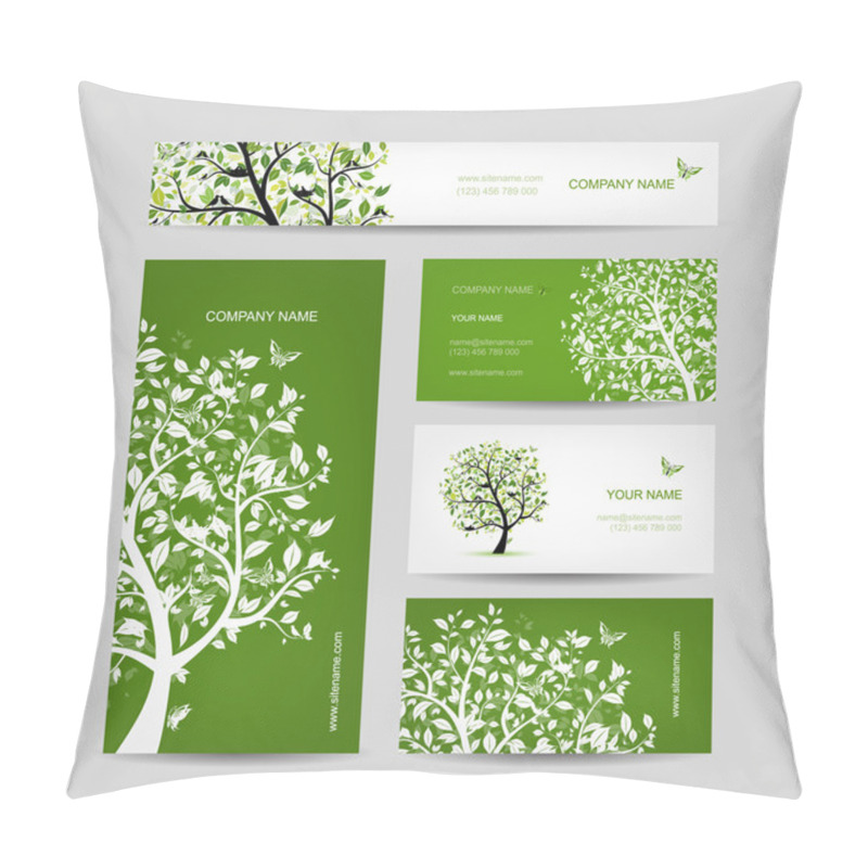 Personality  Business Cards Design, Spring Tree With Birds Pillow Covers