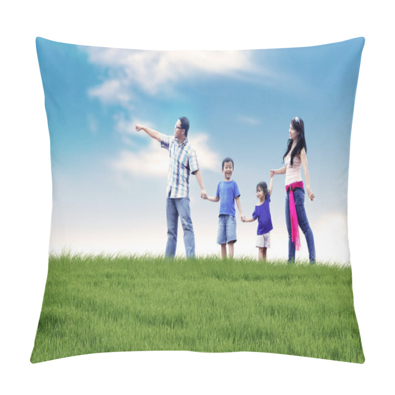 Personality  Asian Family Having Fun Outdoor Pillow Covers