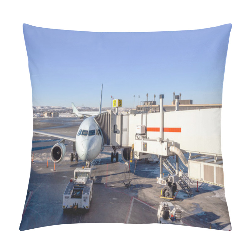 Personality  Airplane Being Serviced At Airport Gate Pillow Covers