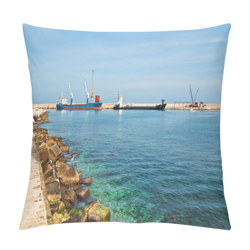 Personality  Panoramic View Of Monopoli. Puglia. Italy.  Pillow Covers