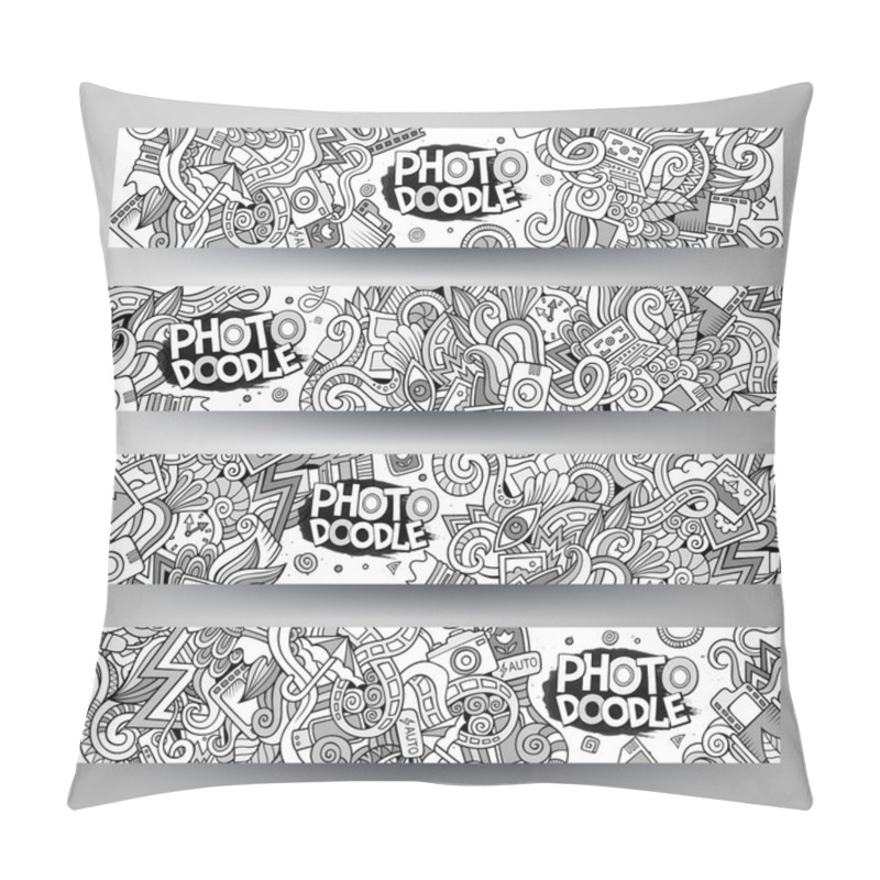 Personality  Cartoon Vector Hand-drawn Sketchy Doodle On The Subject Of Photo Pillow Covers