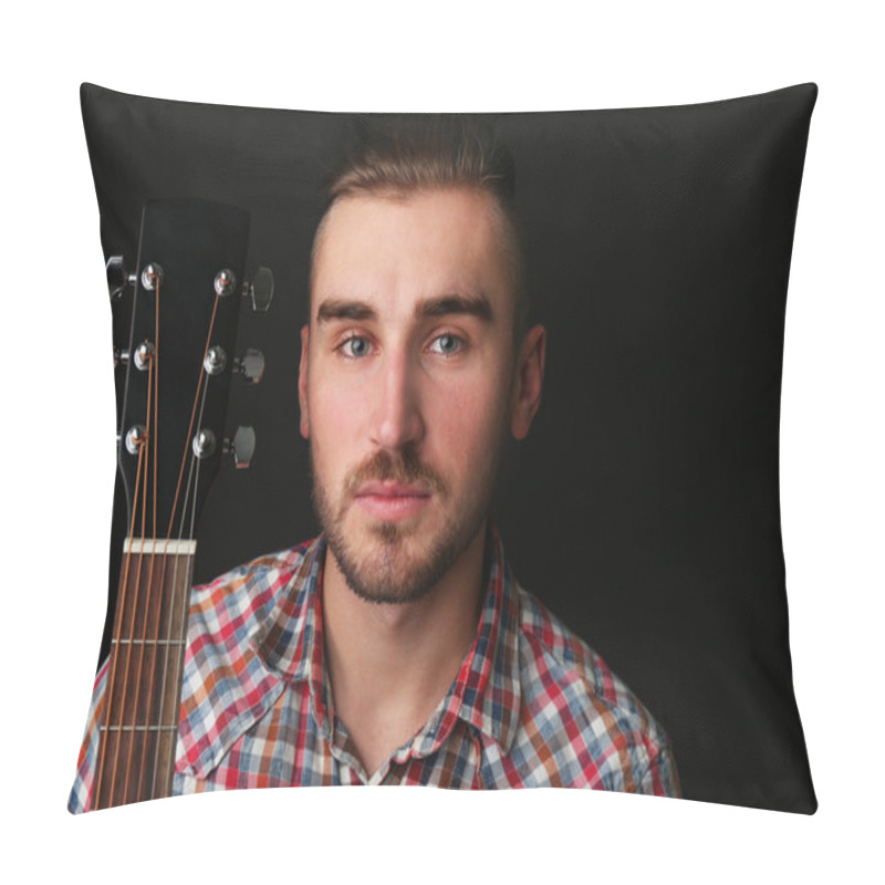 Personality  Young Man With Guitar Pillow Covers