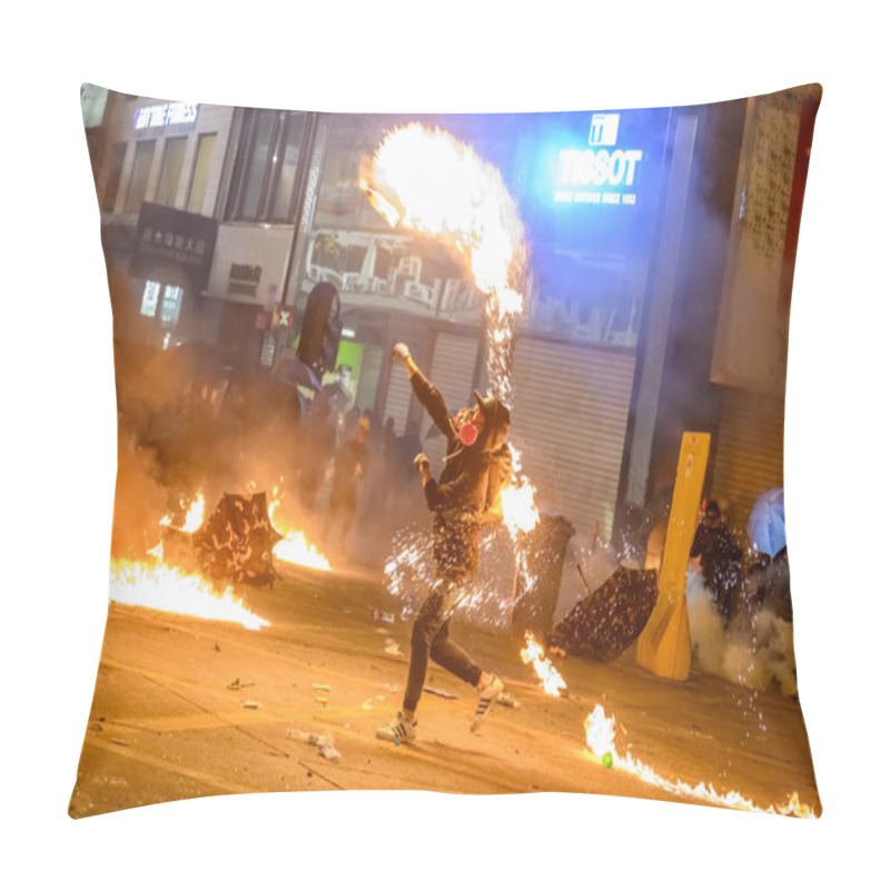 Personality  The Second Day Of The Siege Of PolyU. Public Trying To Rescus Pr Pillow Covers