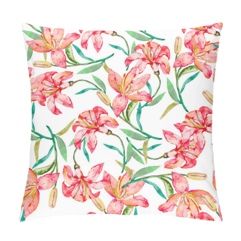 Personality  Seamless Vector Floral Pattern. Lilies Flowers Pillow Covers