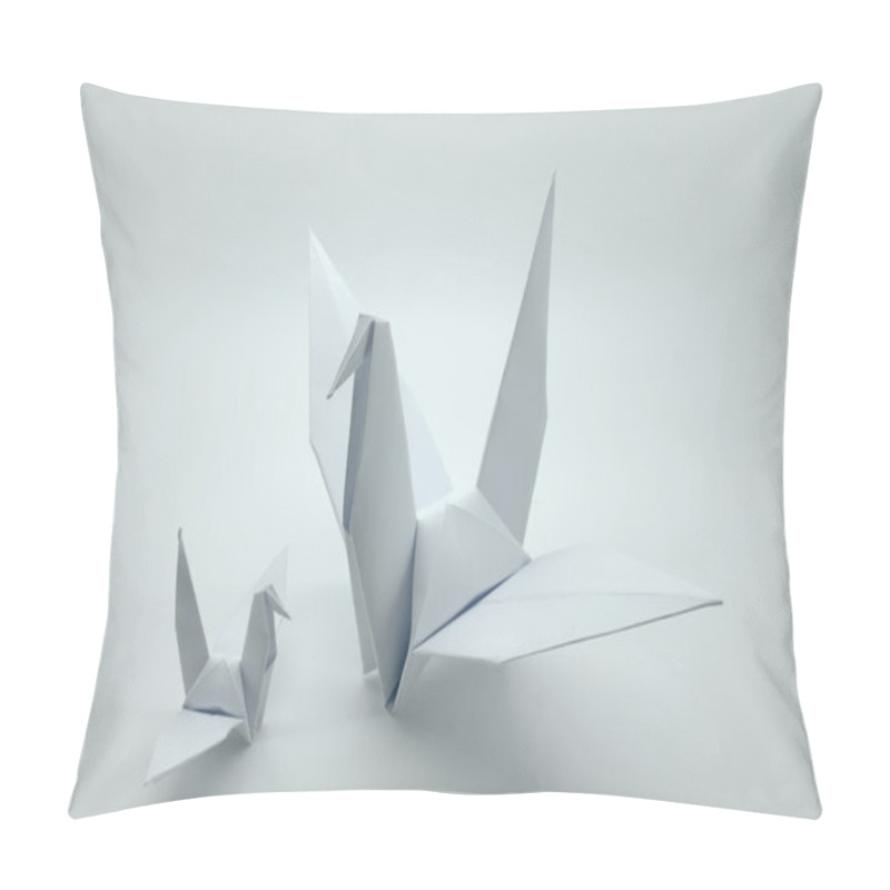 Personality  White Origami Crane, Bird, Paper Pillow Covers