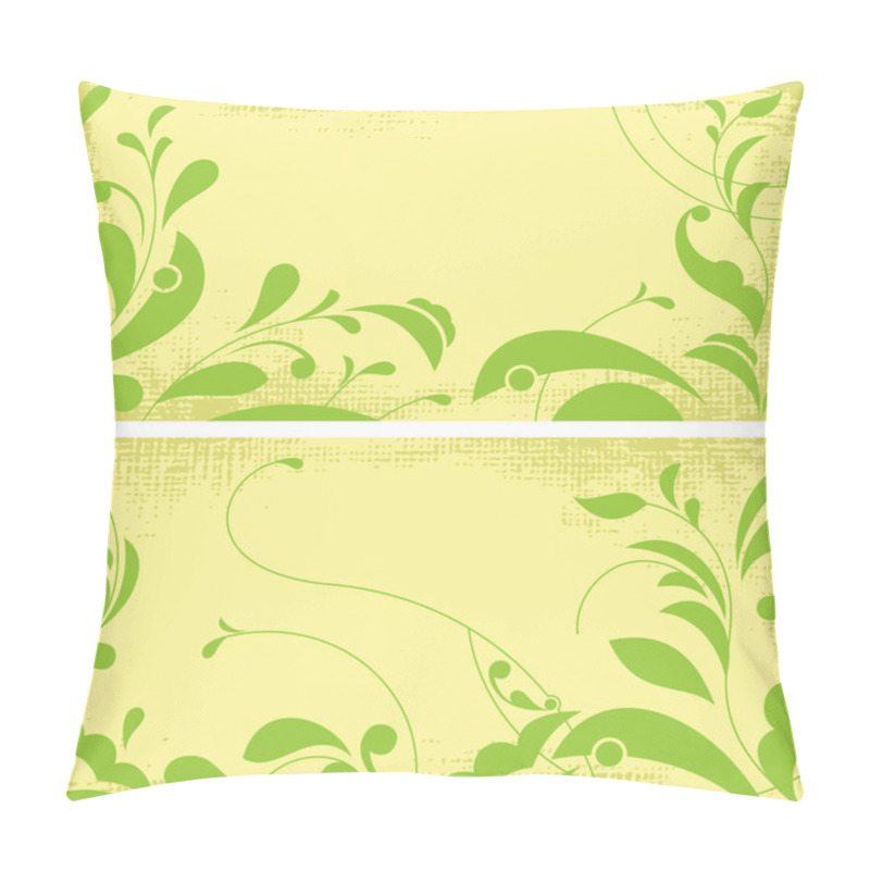 Personality  Two Grunge Backgrounds With Ornamental Leaves. Pillow Covers