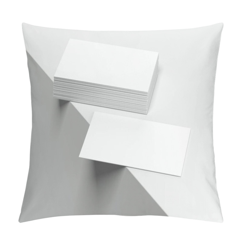 Personality  Blank White Business Cards. 3d Rendering Pillow Covers