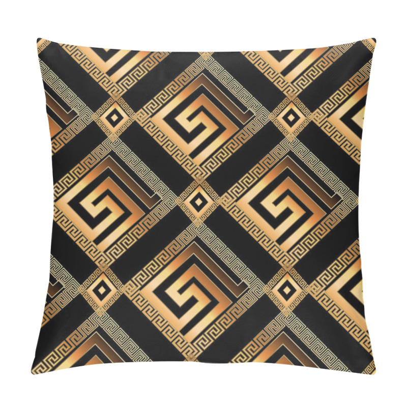 Personality  Geometric Modern Greek Key 3d Seamless Pattern. Abstract Vector  Pillow Covers