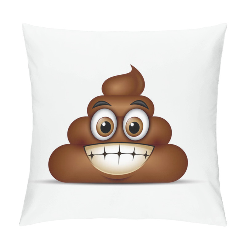 Personality  Poo Emoticon Showing Teeth Pillow Covers