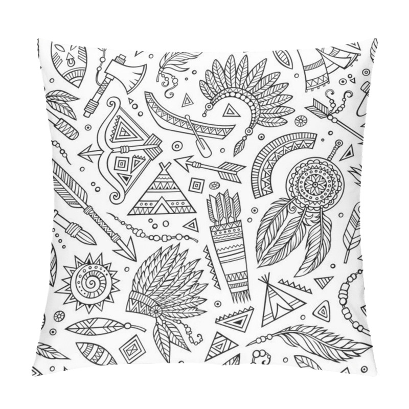 Personality  Tribal Native Ethnic Seamless Pattern   Pillow Covers