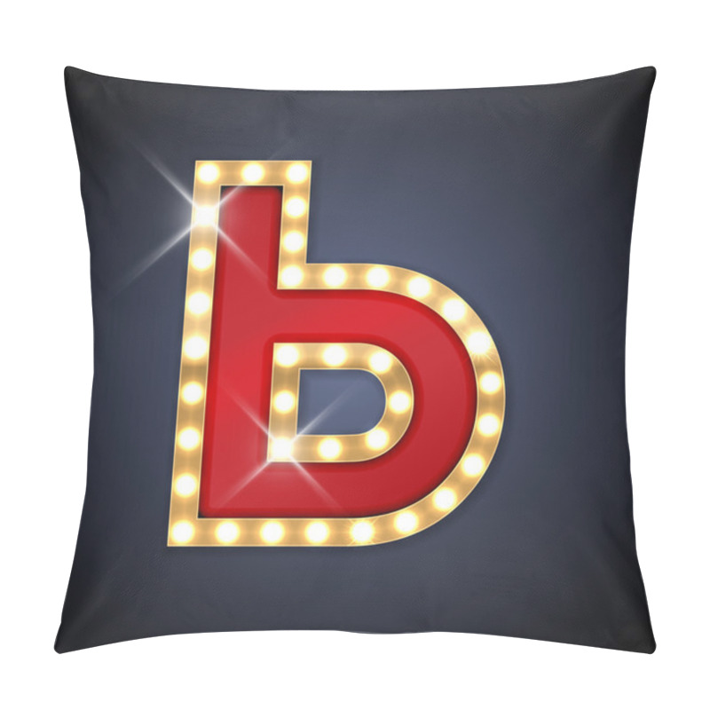 Personality  Vector Illustration Of Relistic Retro Signboard Cyrillic Letter Soft Sign Pillow Covers