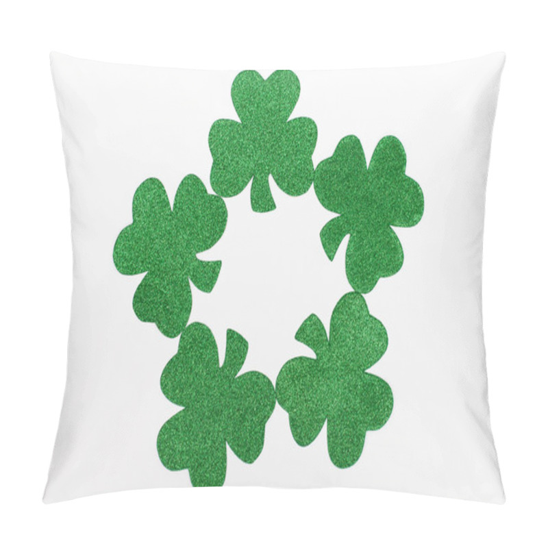 Personality  Five Glittery Shamrocks In A Circle Pillow Covers