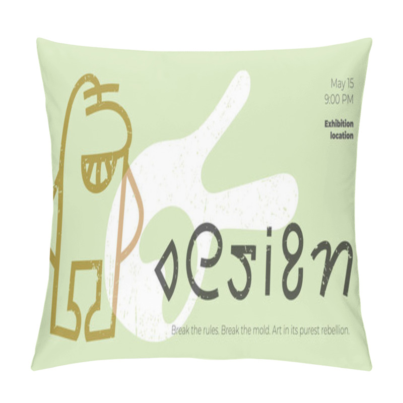 Personality  Horizontal Design Blending Graffiti Art, Trendy Shapes, And Retro Scratches. Features Creative Signature Font. Editable Template Ideal For Modern Fashion And Artistic Projects Pillow Covers