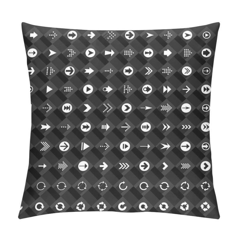 Personality  100 Arrow Flat Icons Set Pillow Covers