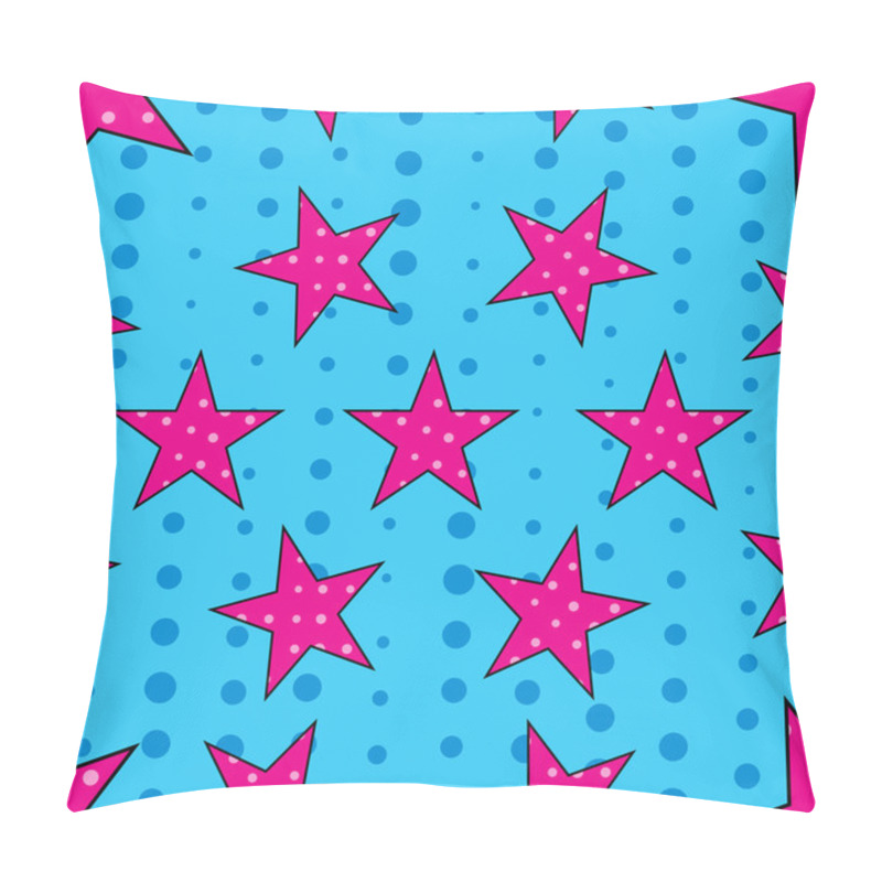 Personality  Stars In Pop Art Style, Seamless Pattern. Vector. Pillow Covers