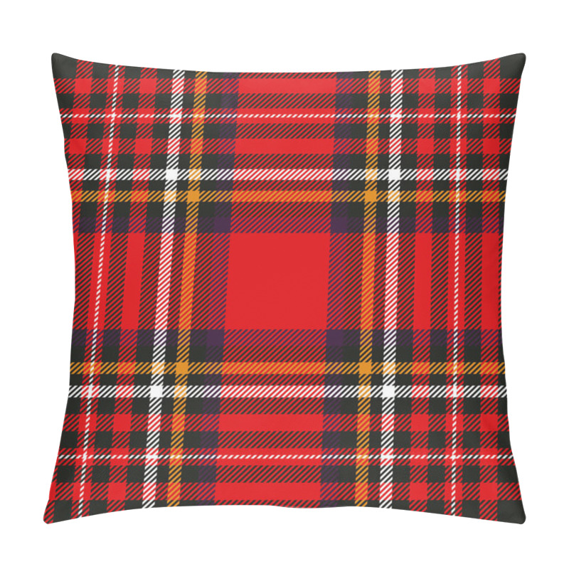 Personality  Tartan Plaid Red And Black Seamless Checkered Vector Pattern. Pillow Covers