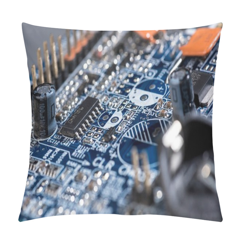 Personality  Close Up View Of Computer Motherboard Elements Pillow Covers