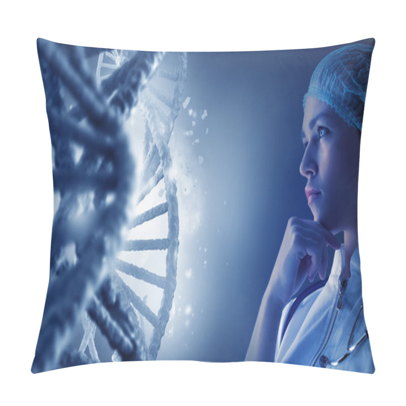 Personality  Woman Science Technologist In Laboratory Pillow Covers