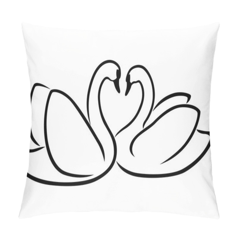 Personality  Loving Swan Couple  Pillow Covers