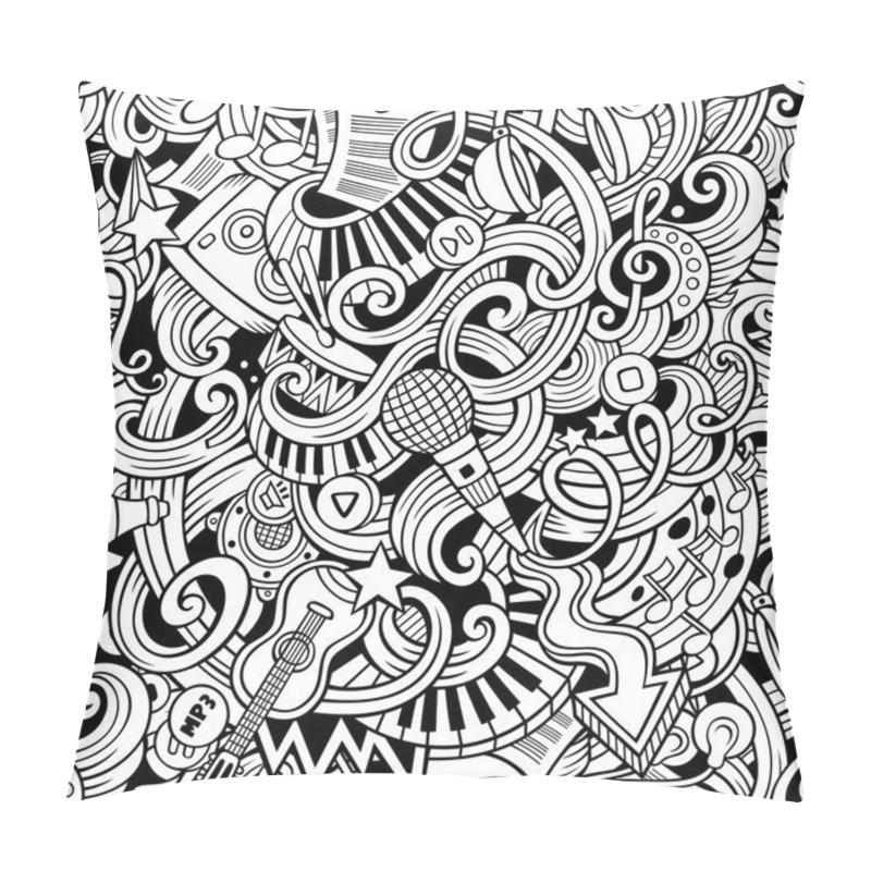 Personality  Cartoon Hand-drawn Doodles Music Seamless Pattern Pillow Covers