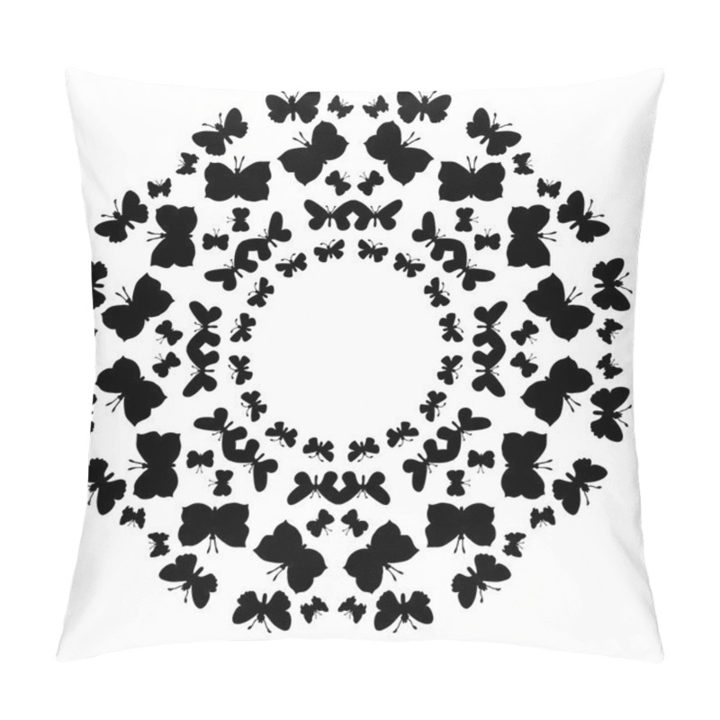 Personality  Decorative Pattern Frame With Butterflies On White Background Pillow Covers