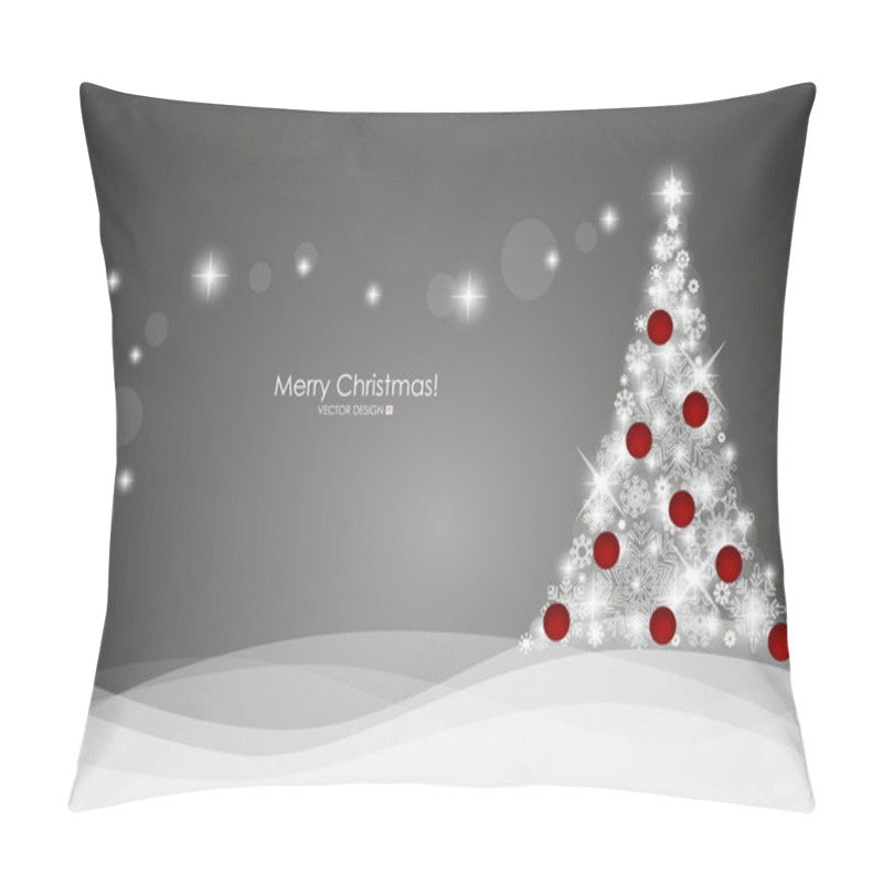 Personality  Christmas Background With Christmas Tree, Vector Illustration. Pillow Covers