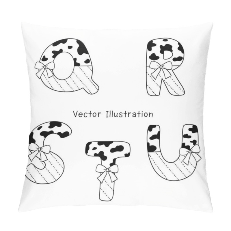 Personality  Cow Alphabet Cow Letters Cow Font Animal Font Cow Numbers Cow Skin Alphabet Cow Alphabet Png Digital Pillow Covers