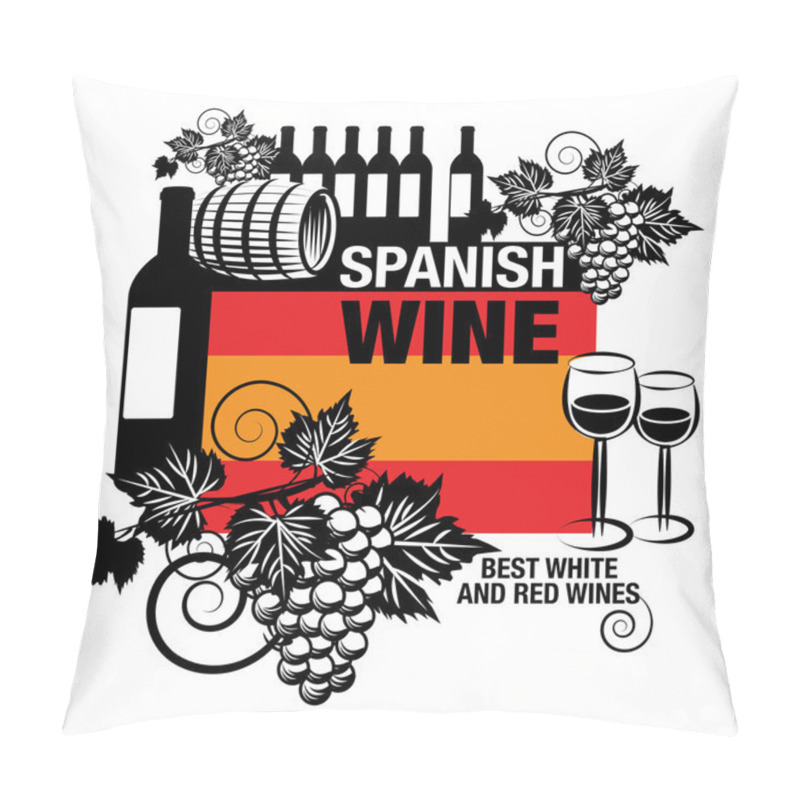 Personality  Stamp With Words Spanish Wine Pillow Covers