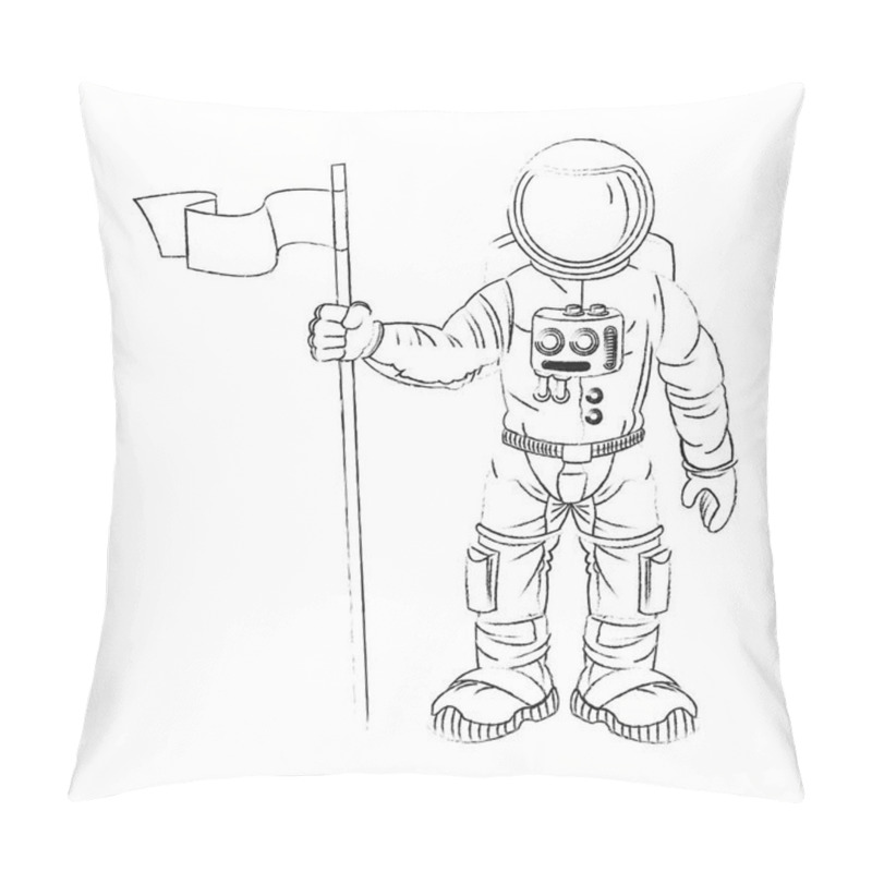 Personality  Isolated Astronaut Cartoon Design Pillow Covers