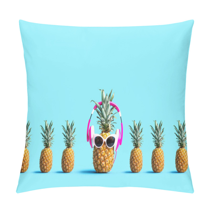 Personality  One Out Unique Pineapple Wearing Headphones Pillow Covers