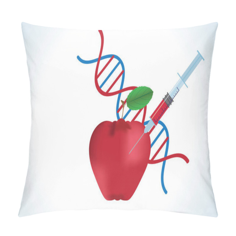 Personality  Syringe With Apple And Dna Molecule Pillow Covers