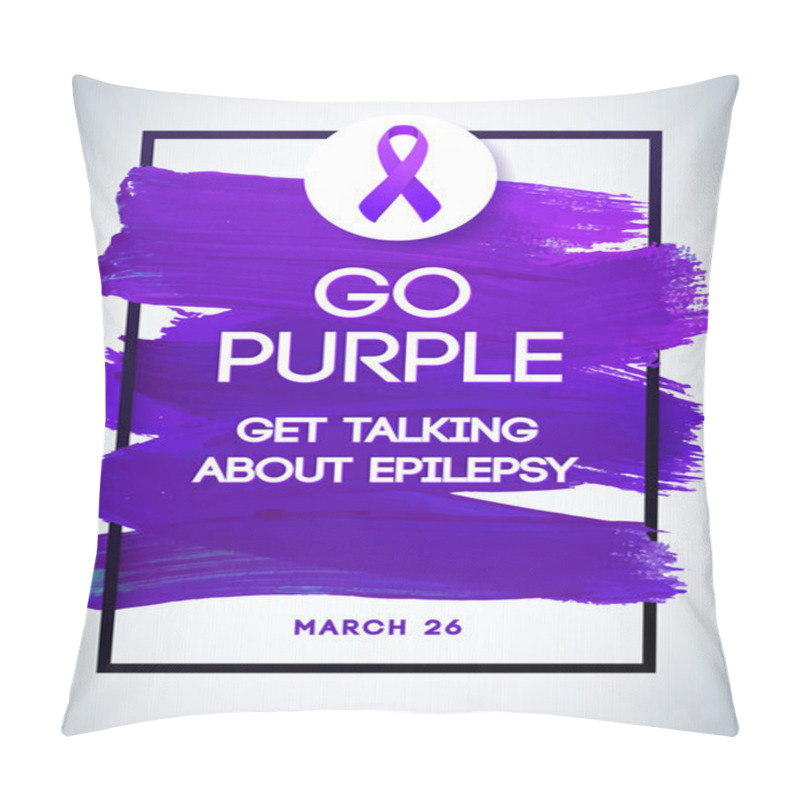 Personality  Purple Day Global Day Of Epilepsy Awareness. Stroke Violet Vector Illustration White Background. Perfect For Badges, Banners, Ads, Flyers, Social Campaign, Charity Events On Epilepsy Problem Pillow Covers