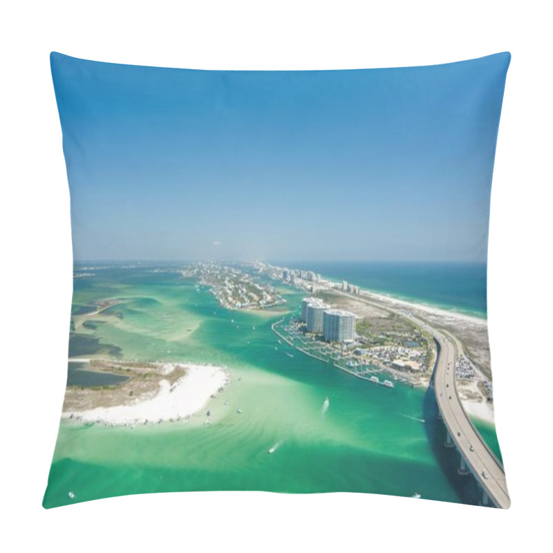 Personality  Aerial View Of Robinson Island In Bayou Saint John And Perdido Pass In Orange Beach, Alabama Pillow Covers