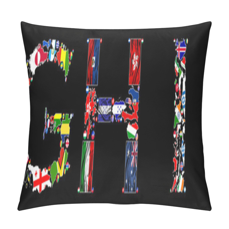 Personality  Alphabet Countries Of GHI Pillow Covers