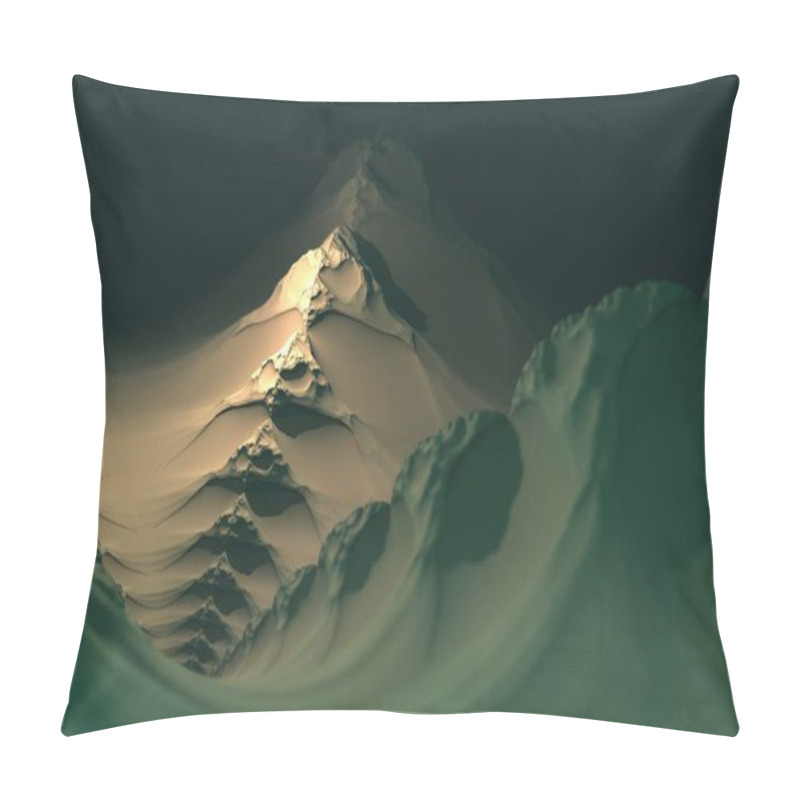 Personality  Abstract Canyon Landscape, Geometric Fractal 3d Illustration Background Pillow Covers