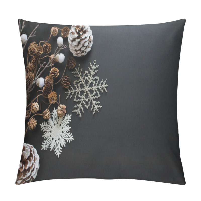 Personality  Christmas Ornaments On Wooden Ground With Space For Text Background Pillow Covers