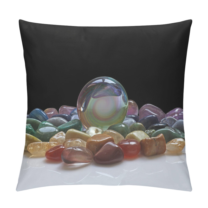 Personality  Crystal Ball Surrounded By Healing Crystals Pillow Covers