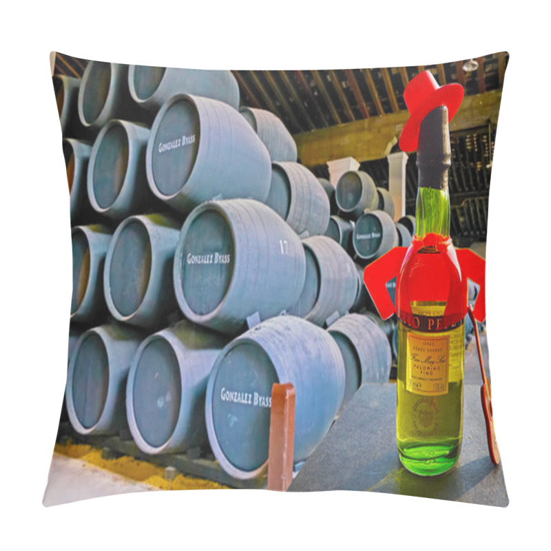 Personality  The Sherry Bottle In Old Winery, Jerez, Spain Pillow Covers