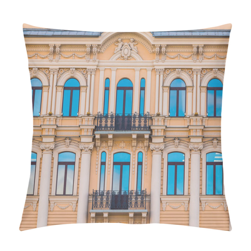 Personality  Windows In Row And Balconies On Facade Of Historic Building Pillow Covers