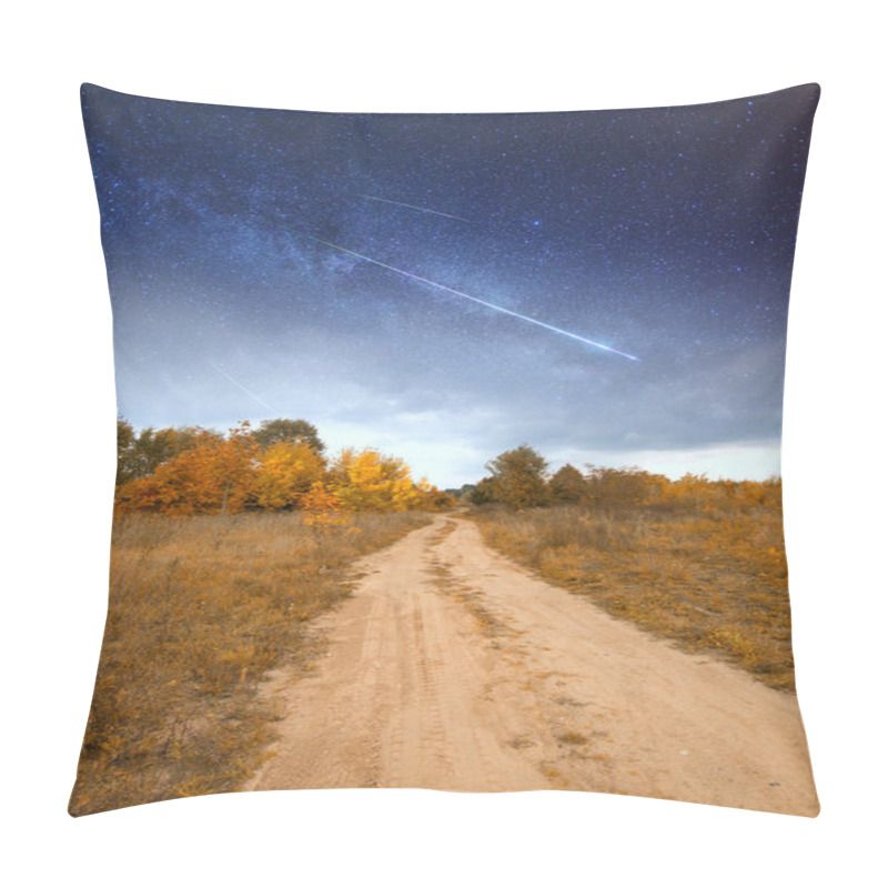 Personality  Road Under Starlight.  Elements Of This Image Furnished By NASA Pillow Covers