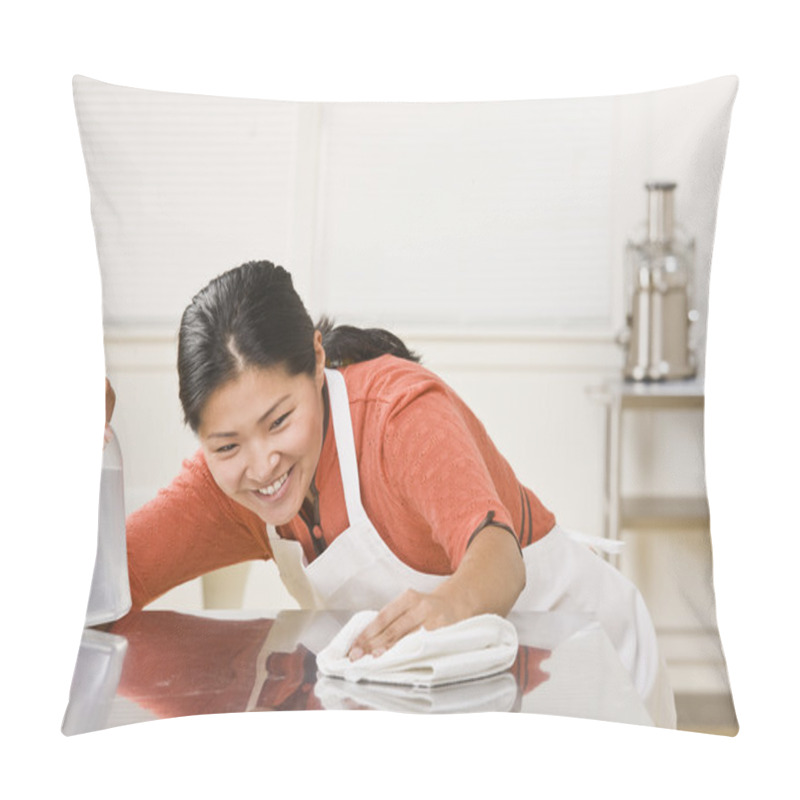 Personality  Woman Cleaning Counter Pillow Covers