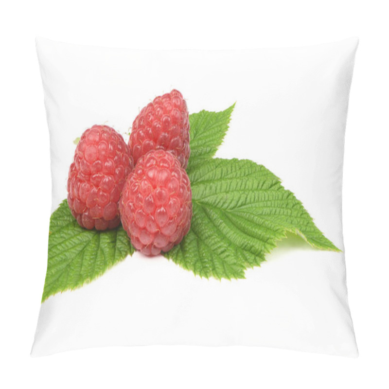 Personality  Raspberry Twig With Leaves Isolated On White Pillow Covers