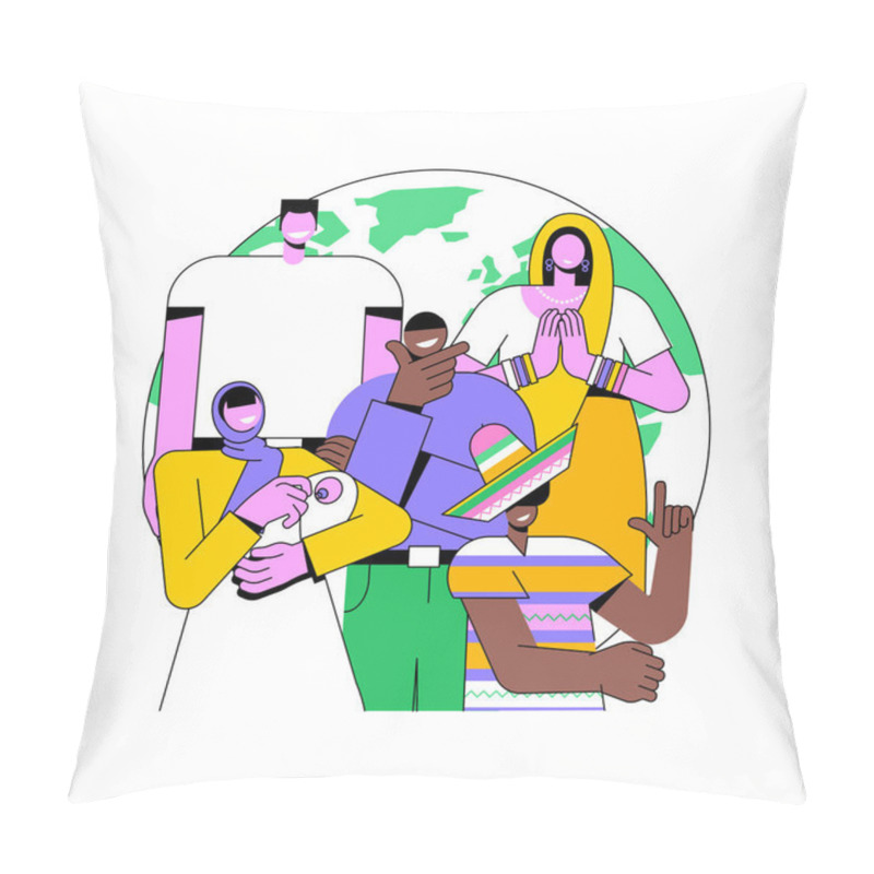 Personality  Nationality Abstract Concept Vector Illustration. Pillow Covers