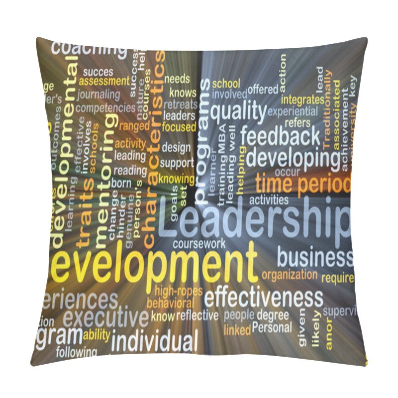 Personality  Leadership Development Background Concept Glowing Pillow Covers