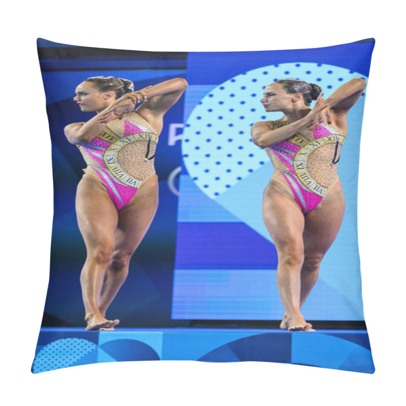 Personality  PARIS, FRANCE - 9 AUGUST, 2024: SHORTMAN Kate THORPE Isabelle, The Artistic Swimming, Duet, Technical Routine, Artistic Swimming, Duet, Technical Routine, The Paris 2024 Olympic Games At Aquatics Centre Pillow Covers