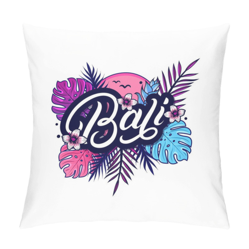 Personality  Bali Hand Written Lettering With Palm Pillow Covers