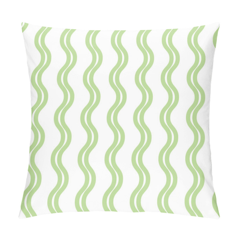 Personality  Green And White Geometric Pattern, Vertical Lines Seamless Repeat Background Pillow Covers