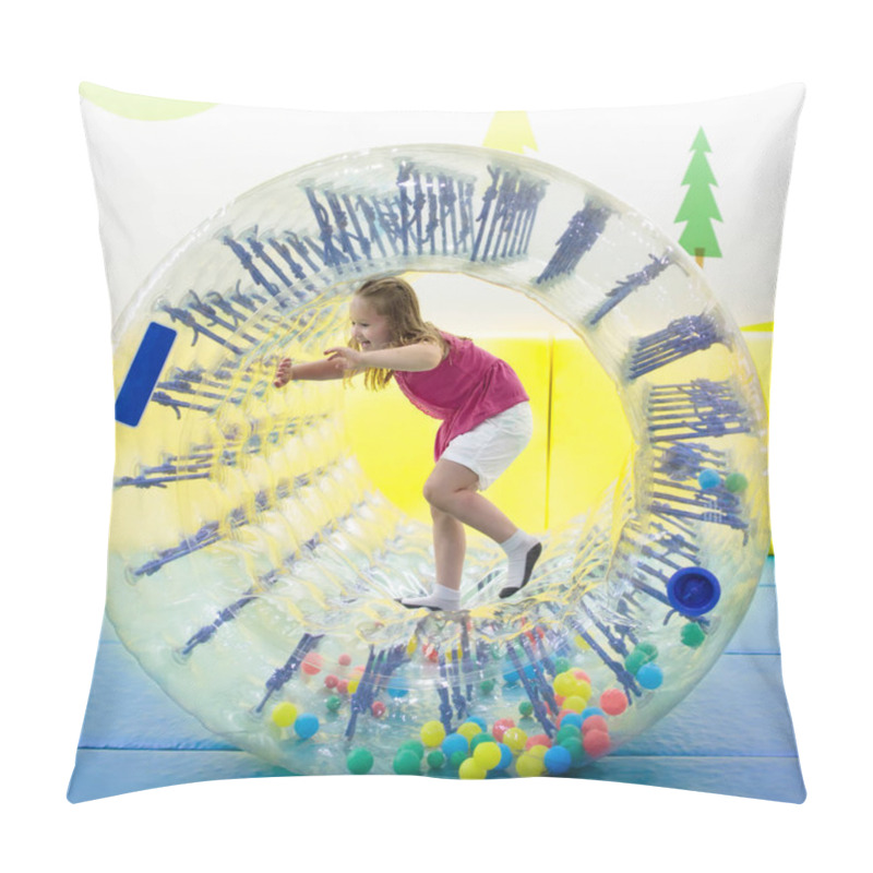 Personality  Child Play In Roller Wheel. Kids On Trampoline.  Pillow Covers